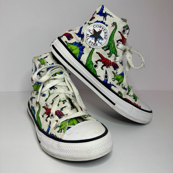CONVERSE Dinoverse Dinosaur Chuck Taylor All Star High-Top Sneaker Size 1 Youth - Picture 1 of 11